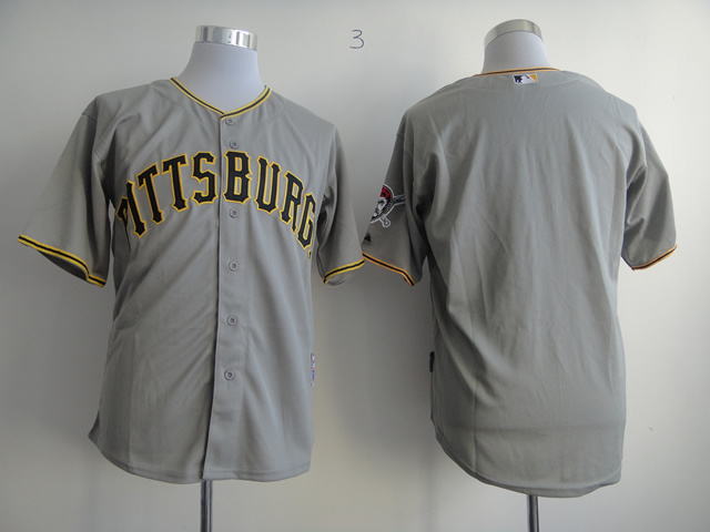 Men Pittsburgh Pirates Blank Grey MLB Jerseys->->MLB Jersey